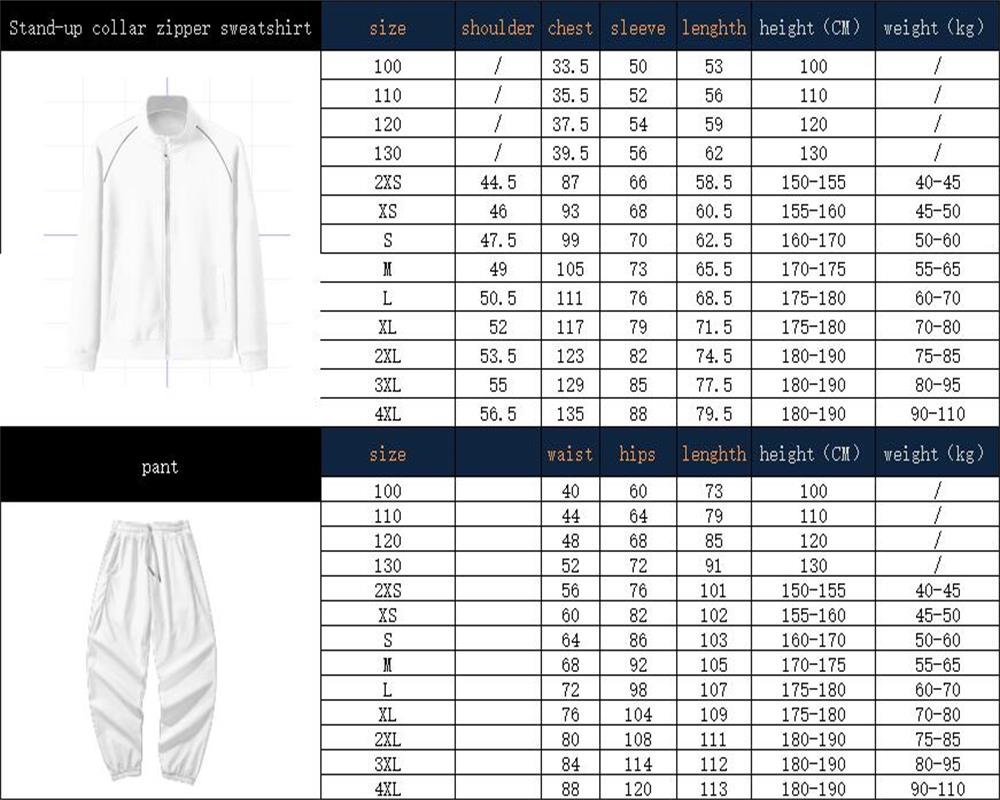 Squid Game Players Jacket size chart